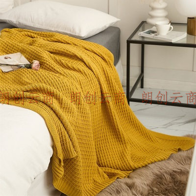 诺雪丝曼 毯子午睡披肩薄款针织毛巾被春秋线毯单人空调毯沙发毯盖腿