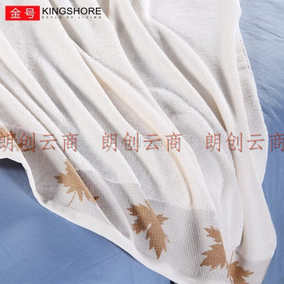 金号（KING SHORE）纯棉毛巾被 四季毛毯 全棉办公室居家盖毯 午休毯 红色 200*160cm