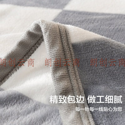 南极人NanJiren 毛毯 双面法兰绒毯子毛巾被空调毯夏季盖毯 棋盘熊 150*200cm