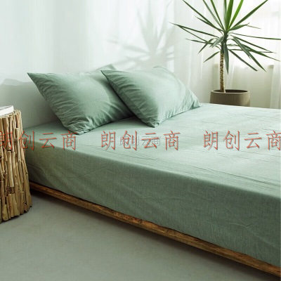 houseroom 水洗棉单人枕套一个 枕头套夏季纯棉枕芯套枕头皮枕头罩 水绿纯色48x74cm