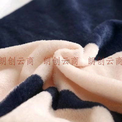 艾薇 毛毯加厚 法兰绒毯子办公室午休毯透气毛巾被盖毯沙发空调毯午睡毯 米色条纹 150*200cm