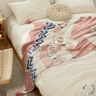 诺雪丝曼 毛毯夏季毛巾被毯子沙发毯纯棉办公室午睡毯空调毯床上用品