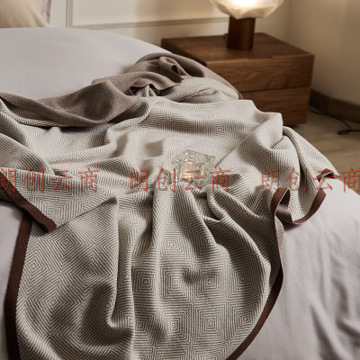 诺雪丝曼全棉针织毛毯沙发毯床尾纯棉披肩飞机盖毯办公室午睡毯子毛巾被