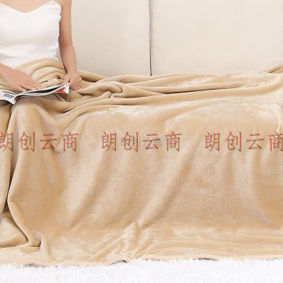 优米熊 毛毯 加厚法兰绒珊瑚绒毛巾被盖毯 高档空调毯办公室午休毯 学生单人毛毯保暖午睡毯 1.5×2m 咖色