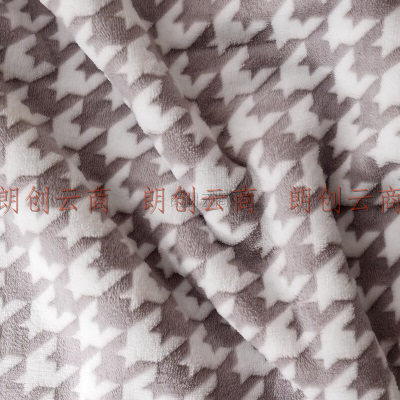 水星家纺 毯子法兰绒毛毯午休空调毯透气毛巾被盖 邂逅千鸟复合毯 150cm*200cm
