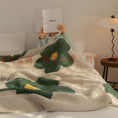 诺雪丝曼 北欧风冬季毛巾被珊瑚绒毯子太阳花午睡毯单人毛毯盖毯午休毯