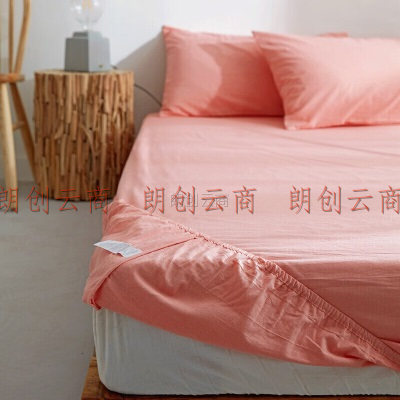 houseroom 水洗棉单人枕套一个 枕头套夏季纯棉枕芯套枕头皮枕头罩 橡皮红纯色48x74cm
