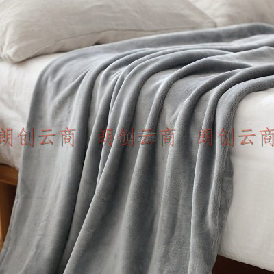 安睡宝（SOMERELLE）毛毯 办公室法兰绒牛奶绒午睡毯空调盖毯毛巾被 灰色 150*200cm