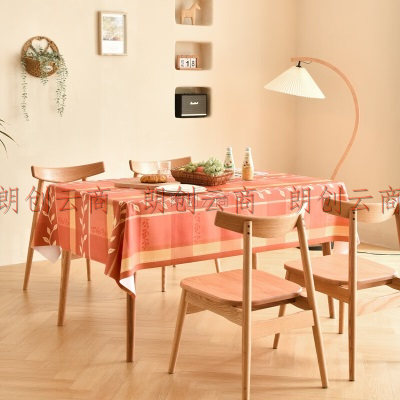 MEIWA桌布防水防油防烫长方形桌布茶几布台布艺餐桌布 137*180cm橄榄枝