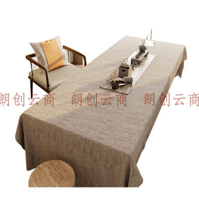 茵尚 会议桌布书桌布棉麻台布茶几布餐桌布长方形电脑布防尘布可定制 130*180cm