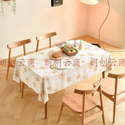 MEIWA桌布防水防油防烫正方形PVC茶几台布防烫免洗桌布137*137cm水墨杏