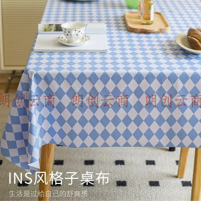 艾薇 桌布ins短绒餐桌布长方形餐垫茶几布书桌台布90*150cm海盐