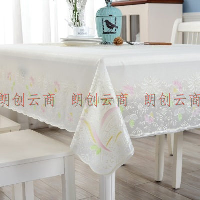 MEIWA桌布防水防油防烫蕾丝长方形餐桌布茶几布台布桌垫130*180cm维米
