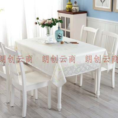 MEIWA桌布防水防油防烫蕾丝长方形餐桌布茶几布台布桌垫130*180cm维米