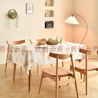 MEIWA桌布防水防油防烫长方形PVC茶几台布防烫免洗桌布137*180cm水墨杏