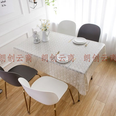 MEIWA 桌布防水防油免洗蕾丝茶几布艺长方形台布桌垫137*180cm WKC608