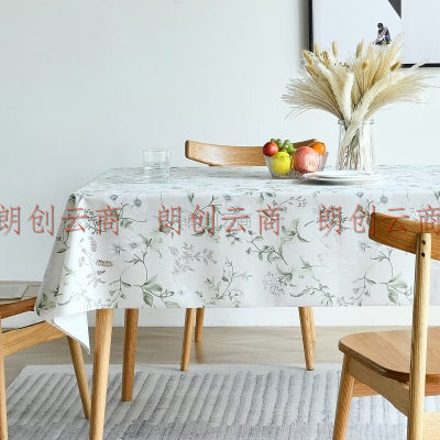 MEIWA桌布防水防油餐桌布桌垫客厅茶几垫简约长方形台布 137*180cm玉兰