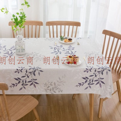 MEIWA 桌布防水防油长方形桌布茶几布pvc学生桌布 金紫银青 130*180cm