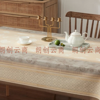 MEIWA桌布防水防油防烫免洗欧式高档正方形餐桌布台布茶几布 135*135cm