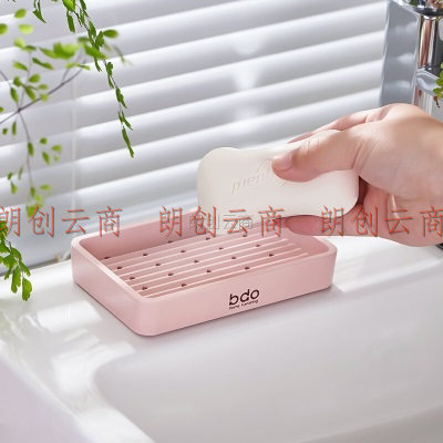 bdo皂盒清洁皂盒香皂盒皂托皂架厨房浴室家用肥皂盒粉绿 2件套