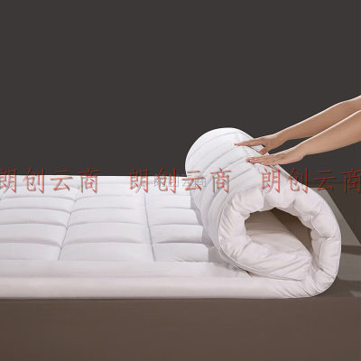 罗莱家纺 床垫床褥加厚抗菌防螨单双人床上用品床垫可折叠 3D盒式立体床褥子 白色180*200cm
