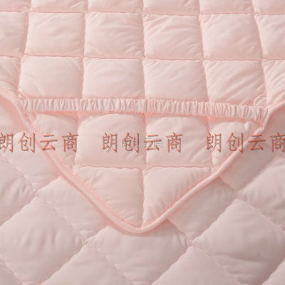 富安娜（FUANNA）薄床垫 防滑保护垫床罩 夹棉床褥子学生宿舍垫子 可折叠可水洗 橡筋款-粉 150*200cm