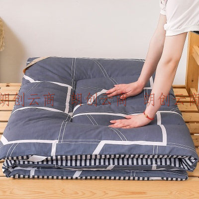 云瑾 棉花床褥 全棉单人新疆垫被宿舍被褥床垫褥子 时尚曲线 0.9米床