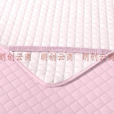 富安娜家纺床垫 床褥子保护垫席梦思 四季软床垫子 可折叠双人加大橡筋防滑款粉 180*200cm