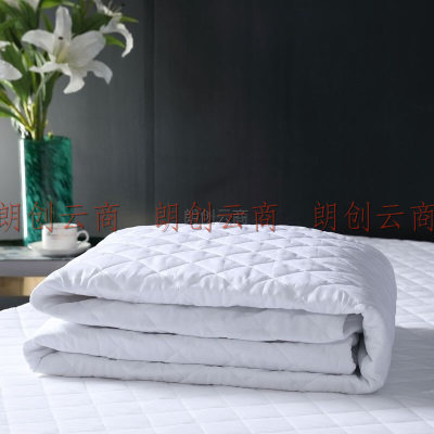 水星家纺床垫床褥子加厚软垫四季保护垫可折叠床垫子床上用品 眠梦防水透气床护垫2代(本白色) 1.8m床（180×200cm）