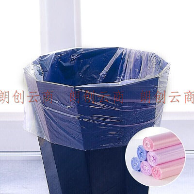 茶花垃圾袋加厚100只中大号50*60cm家用厨房清洁袋平口收纳袋B3203P