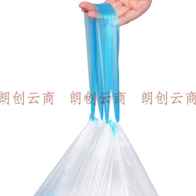 利得 抽绳垃圾袋自动收口45cm*50cm加厚款200只 小米白干湿分类大容量
