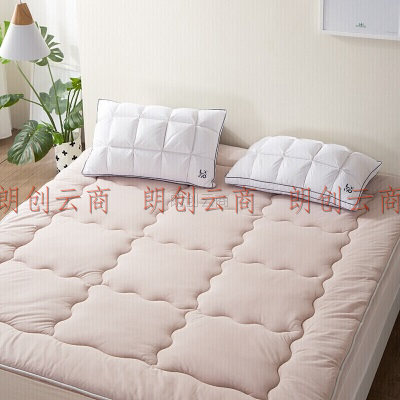 LOVO罗莱旗下乐蜗家纺 床垫可折叠加厚床褥子乐芙绒防滑柔软床垫1.8m