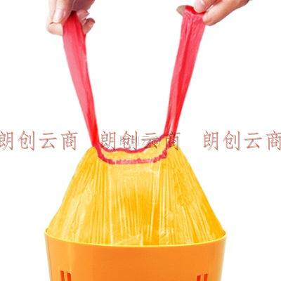e洁 自动收口垃圾袋加厚家用抽绳45*50cm*10卷厨房一次性垃圾袋