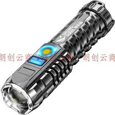 微笑鲨E20 强光手电筒小型充电超亮远射变焦大功率LED户外防水26650电池