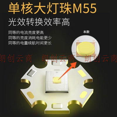 微笑鲨E866C 白激光手电筒强光可充电多功能变焦远射探照灯家用户外便携应急防水