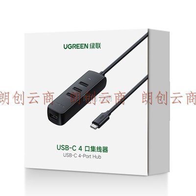 绿联 Type-C3.0扩展坞 USB-C高速4口分线器集线器HUB拓展坞 笔记本电脑一拖多延长线转换器 0.2米