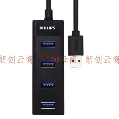 飞利浦USB分线器3.0 高速扩展一拖四多接口转换器 笔记本台式电脑键盘鼠标HUB集线器0.5米【PHILIPS】