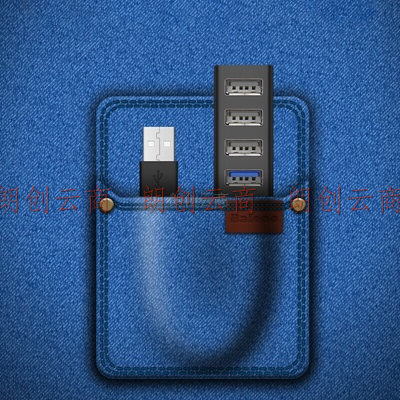 飞利浦USB分线器3.0 高速4口扩展坞 2.0HUB集线器 笔记本电脑转接头一拖多接口延长线转换器1米 SWR1529B