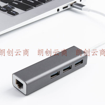木丁丁  Type-C扩展坞 USB-C转千兆网口  千兆网卡转换器 USB3.0HUB集线器适用苹果MacBook华为笔记本电脑