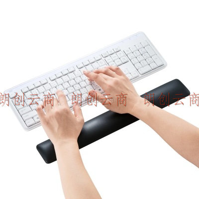 毕亚兹 键盘托人体工学手腕托 键盘垫手腕垫鼠标垫护腕硅胶皮质掌托键盘手枕 大号黑色45*6.5cm