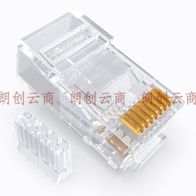 胜为（shengwei）六类水晶头 千兆纯铜50U镀金接头100个/盒 两件式RJ45电脑非屏蔽网络8P8C连接头 RCA-3100