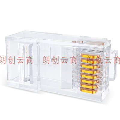胜为（shengwei）六类水晶头 千兆纯铜50U镀金接头100个/盒 两件式RJ45电脑非屏蔽网络8P8C连接头 RCA-3100