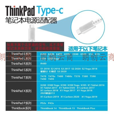 ThinkPad 联想 type-c口红电源手机平板笔记本适配器X280T480E480L480S2 氮化镓-银色65W【双口版】