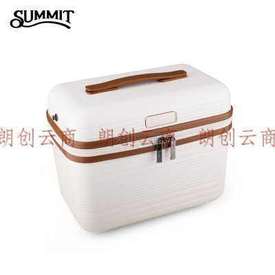 莎米特（SUMMIT）迷你行李箱14英寸小型轻便化妆箱女生手提箱结实耐用米白色