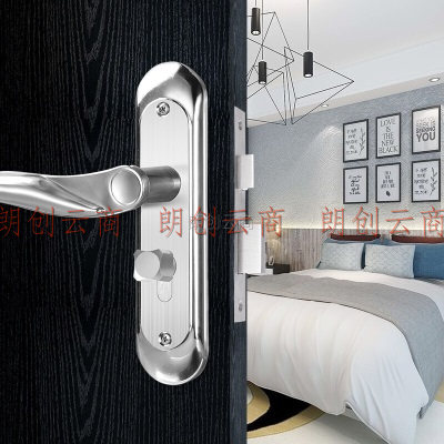 玥玛不锈钢室内门锁卧室房门锁双锁舌卫生间厨房木门锁具通用款