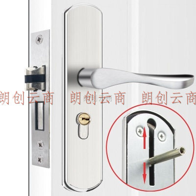 玥玛室内门锁卧室房门锁304不锈钢木门锁可调节孔距房间门锁旧门锁换新锁YM-KTS01(160)