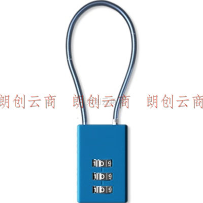 RESET小密码锁挂锁头盔钢缆锁行李箱包锁背包储物柜门锁  蓝色30cm 02U