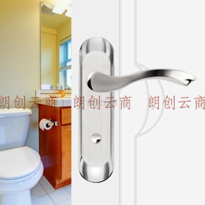 虎顿（HOTUN）卫生间门锁无钥匙厕所浴室锁把手家用洗手间锁舌卫浴执手通用型（孔距12.5cm）WY501-125
