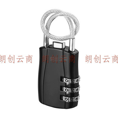 飞球（Fly.Globe）钢缆挂锁密码锁 旅行箱包背包锁 柜门锁抽屉锁 黑色