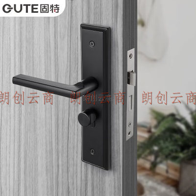 固特（GUTE）门锁室内卧室门锁不锈钢房门锁门把手可调节孔距哑黑色锁体需另拍